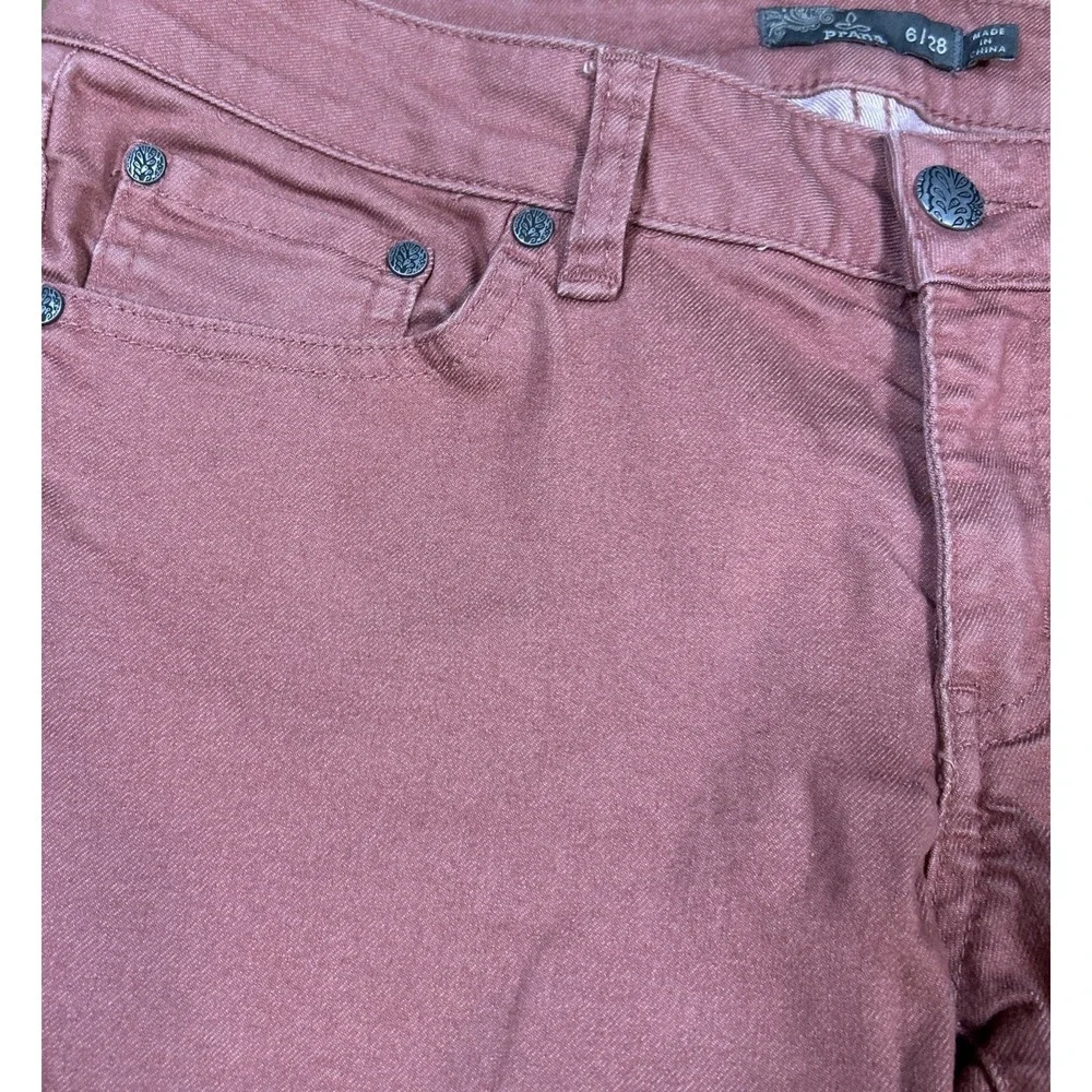 Prana Jeans Womens 6/28 Heather Red Skinny Outdoors Stretch Zip Fly - Picture 2 of 9